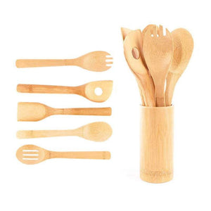 Kitchen Utensil Sets 5Pcs Or 6Pcs Bamboo Wooden Cooking Utensils