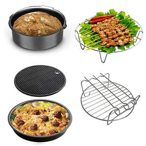 Air Fryers 5Pcs Set 6 Inch Accessories Cake Pizza Bbq Roast Barbecue Baking Pan Tray