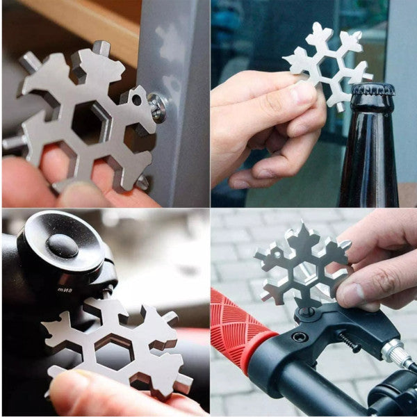 6 / 8 Heads Snowflake Multi Functional Keychain Tools