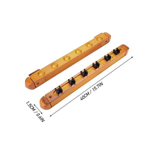 6 Cue Wall Mount Wood Rack Billiard 02