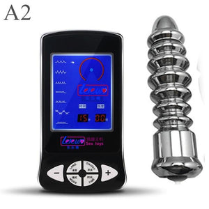House Of Dasein Electric Shock Metal Butt Plug Electro Play Stainless Steel Anal Beads Bdsm Kink Fetish