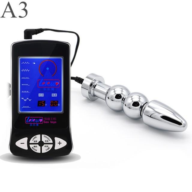 House Of Dasein Electric Shock Metal Butt Plug Electro Play Stainless Steel Anal Beads Bdsm Kink Fetish