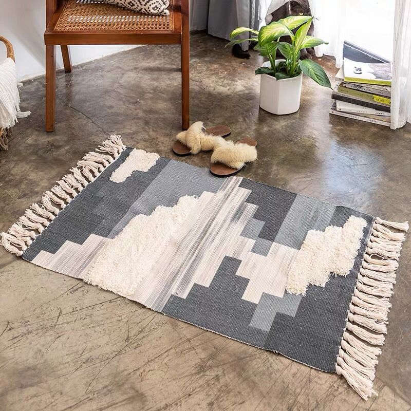 60 X 90Cm Retro Bohemian Hand Woven Cotton Linen Carpet Rug