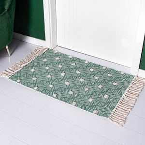 60 X 90Cm Retro Bohemian Hand Woven Cotton Linen Carpet Rug