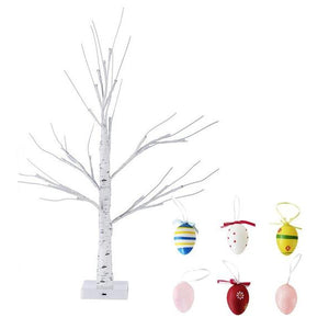 60Cm Easter Decor Led Birch Tree Light Eggs Hanging Ornaments