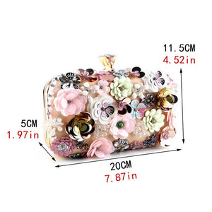 Flower Evening Clutch Bag Handbag Women's Accessories