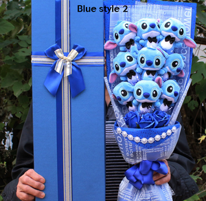 Plush Toy Stitch Pink Or Blue Bouquet Unique Novelty Romantic Gift Valentine's Day