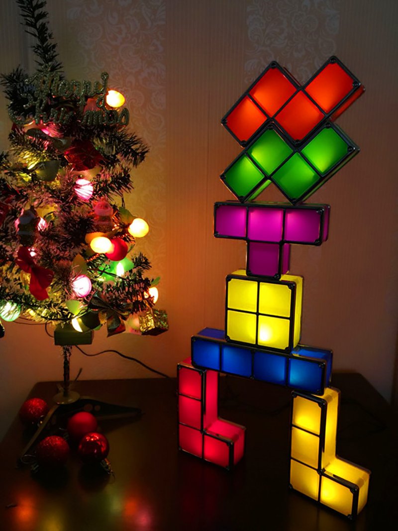 Tetris Puzzle Light Stackable Led Block Lamp Night Novelty Gift