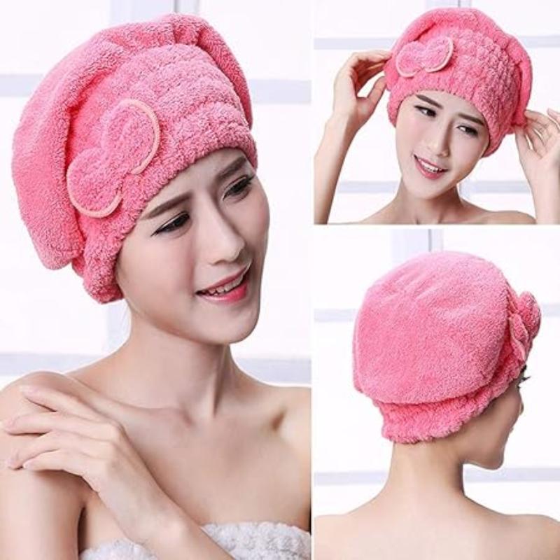 Hair Bonnets Red Microfibre Quick Drying Bath Towels For Womens Shower Hat