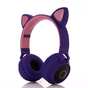 Cute Led Wireless Bluetooth 5.0 Headphones Kids Headset