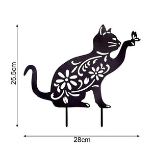 Adorable Black Cat Shape Stake Decor Vivid Aesthetic Acrylic Art Garden