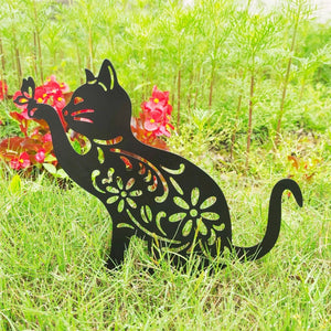 Adorable Black Cat Shape Stake Decor Vivid Aesthetic Acrylic Art Garden