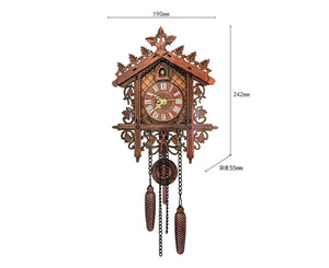 Vintage Wooden Tree House Hanging Cuckoo Wall Clock Home Bedroom Office Decor