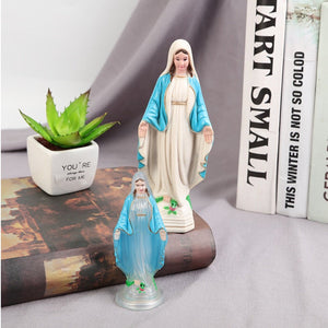 Woman Statue Classic Virgin Mary Our Lady Of Grace Figure Ornaments Luminous Art