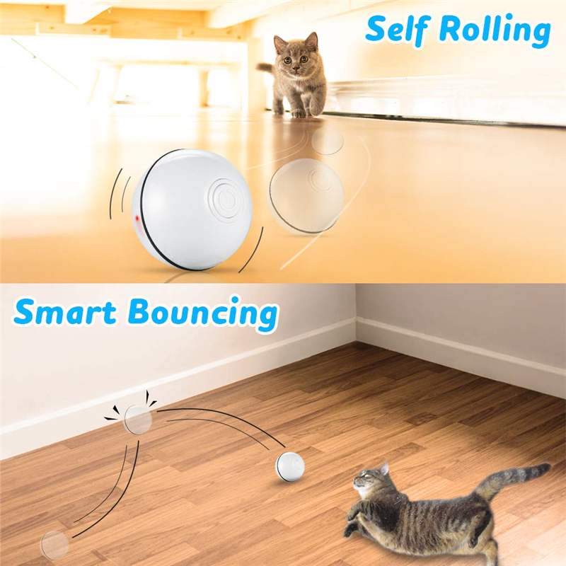 Smart Interactive Pet Ball Automatic Rolling Usb Rechargeable Led Light Toy