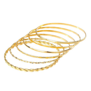 Veile Studios Bohemian Metal Chain Bracelet Set For Women Geometric Gold Colour Thick Link