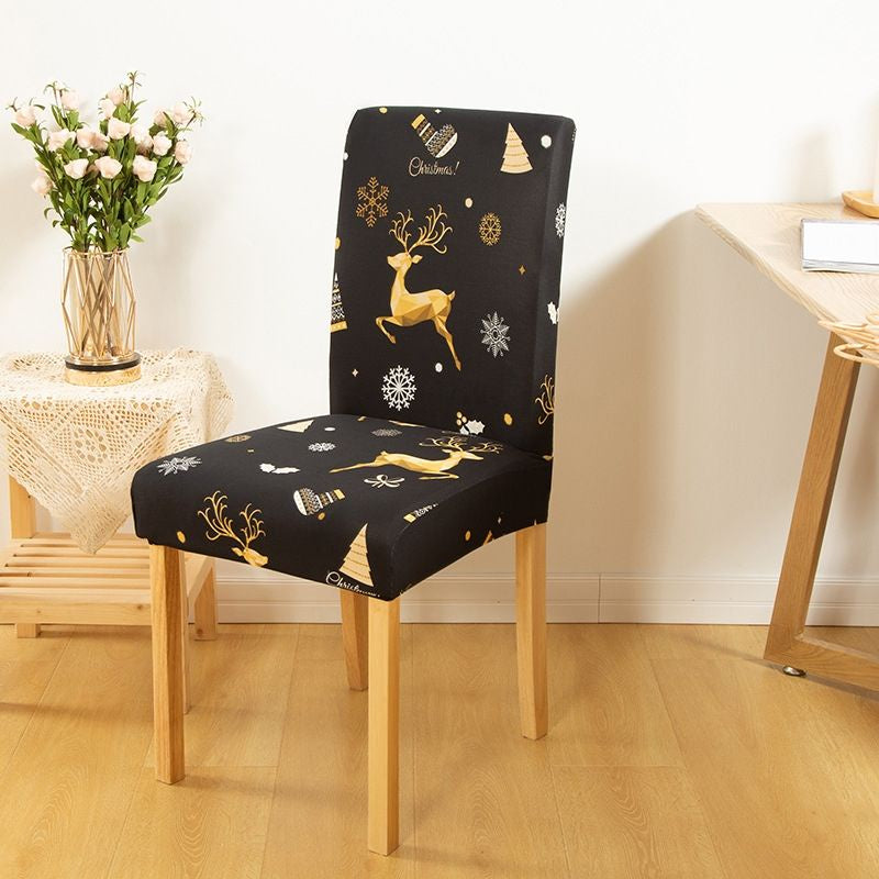 Chair Cover Black With Gold Icon Design For Dining Room Kitchen Events