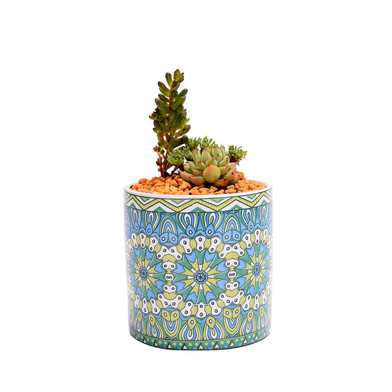 Cute Mini Mandala Succulent Nordic Colour Pot