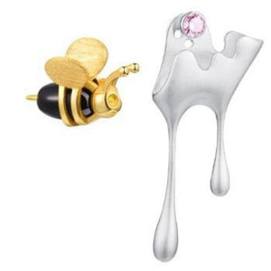 Veile Studios Honey Drop Asymmetric Sterling Silver Earrings Fashionable Commuter Style