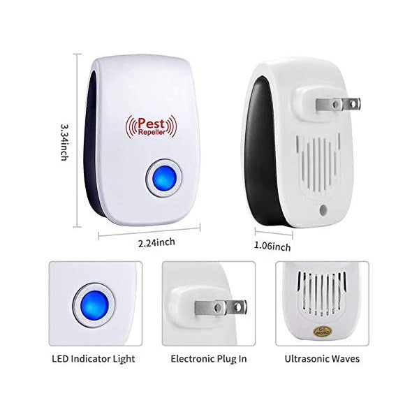 Hod Health And Home 6 Packs Ultrasonic Pest Repeller Electronic Indoor Plug For Insects Miceant Mosquito Spider Rodent R