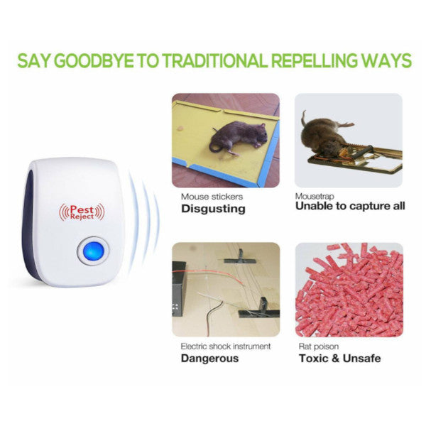 Hod Health And Home 6 Packs Ultrasonic Pest Repeller Electronic Indoor Plug For Insects Miceant Mosquito Spider Rodent R