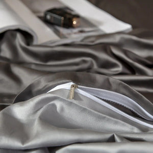 Bed Sheet Deep Grey Light Ultra Soft Luxury Egyptian Cotton Cover Full Size Set
