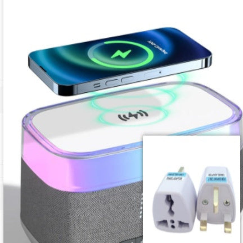 Intelligent Multifunctional Bluetooth Speaker Wireless Charger Alarm Clock Night Light