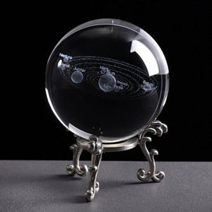 6Cm Diameter 3D Solar Crystal Ball Ornament Multi