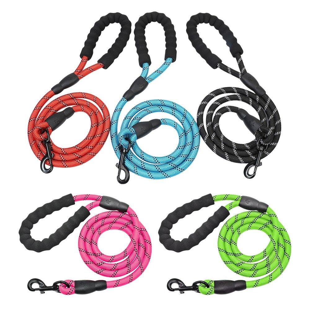 Green Reflective Dog Pet Leash Rope Nylon Small Medium Large Dogs Puppy Leashes 150Cm Long Heavy Duty