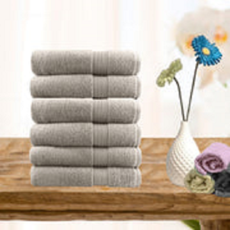 6 Piece Ultra Light Cotton Face Washers In Beige