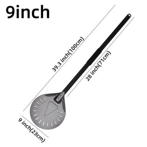 Pizza Shovel 100 Centimetre Dark Grey Perforated Peel Metal Handle Baking Tool