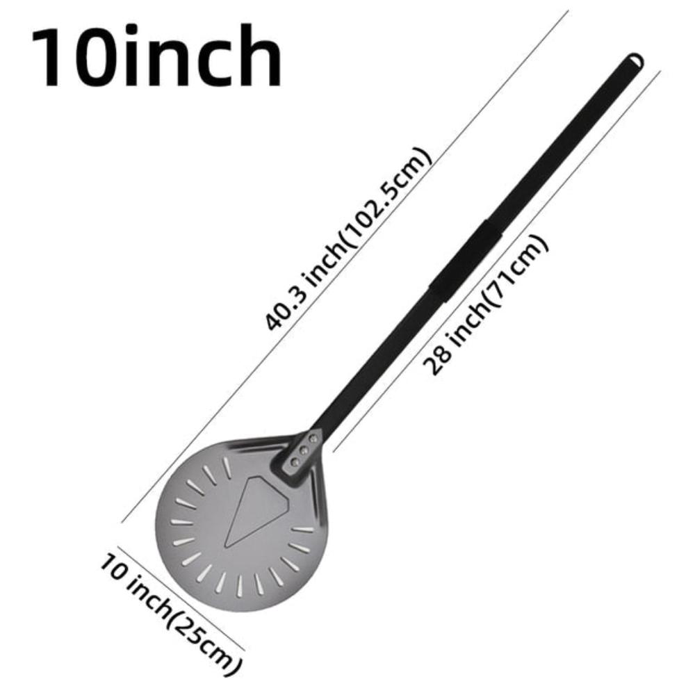 Pizza Shovel 102.5 Centimetre Dark Grey Perforated Peel Metal Handle Baking Tool