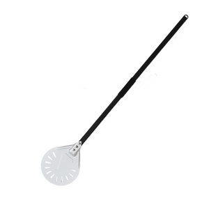 Pizza Shovel 112.5 Centimetre Silver For Perforated Peel With Metal Handle Baking Tool