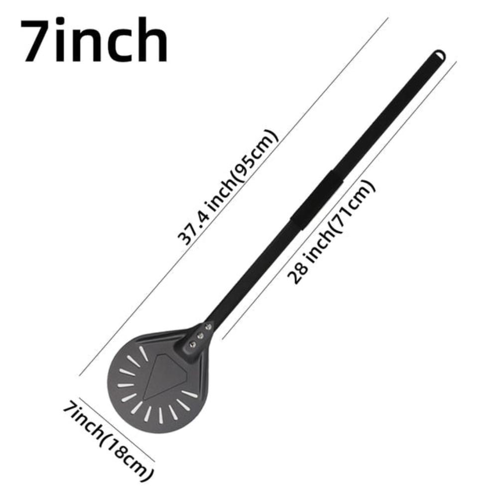 Pizza Shovel 95 Centimetre Dark Grey Perforated Peel Metal Handle Baking Accessory