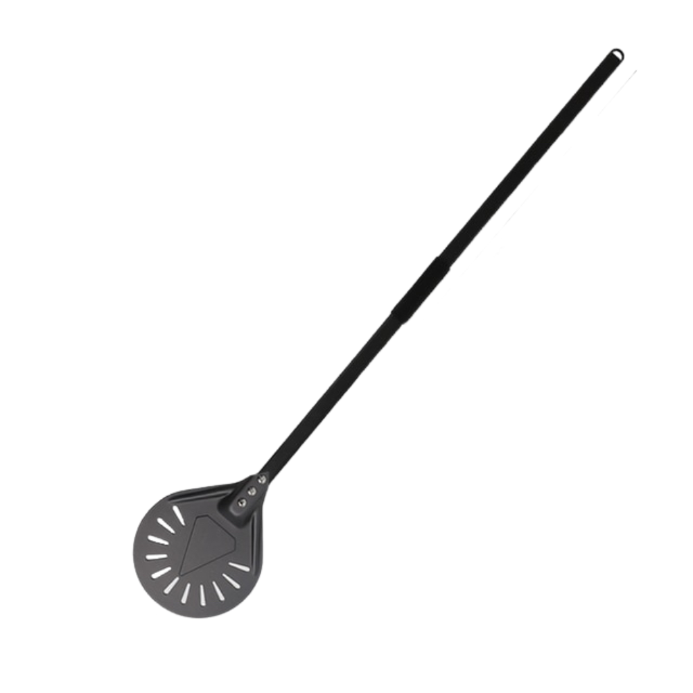 Pizza Shovel 115 Centimetre Dark Grey Perforated Peel With Metal Handle Baking Tool