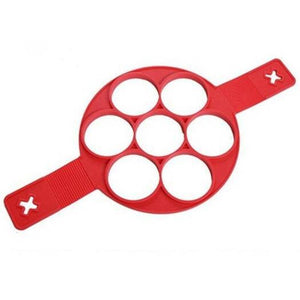 7 Hole Silicone Frying Pan Pancake Egg Molds Belt Baking Tools Love Red