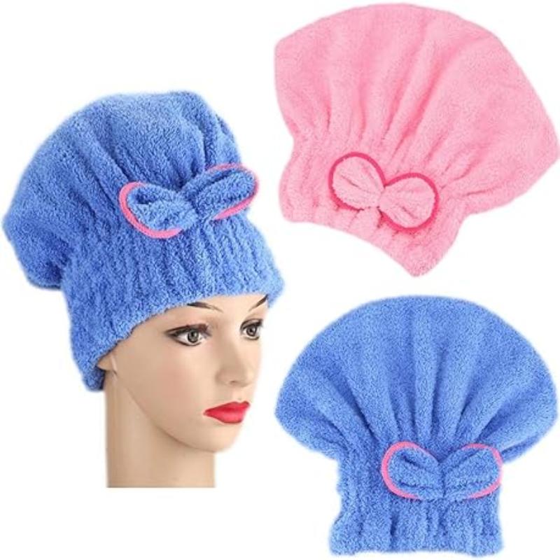 Hair Bonnets Red Microfibre Quick Drying Bath Towels For Womens Shower Hat