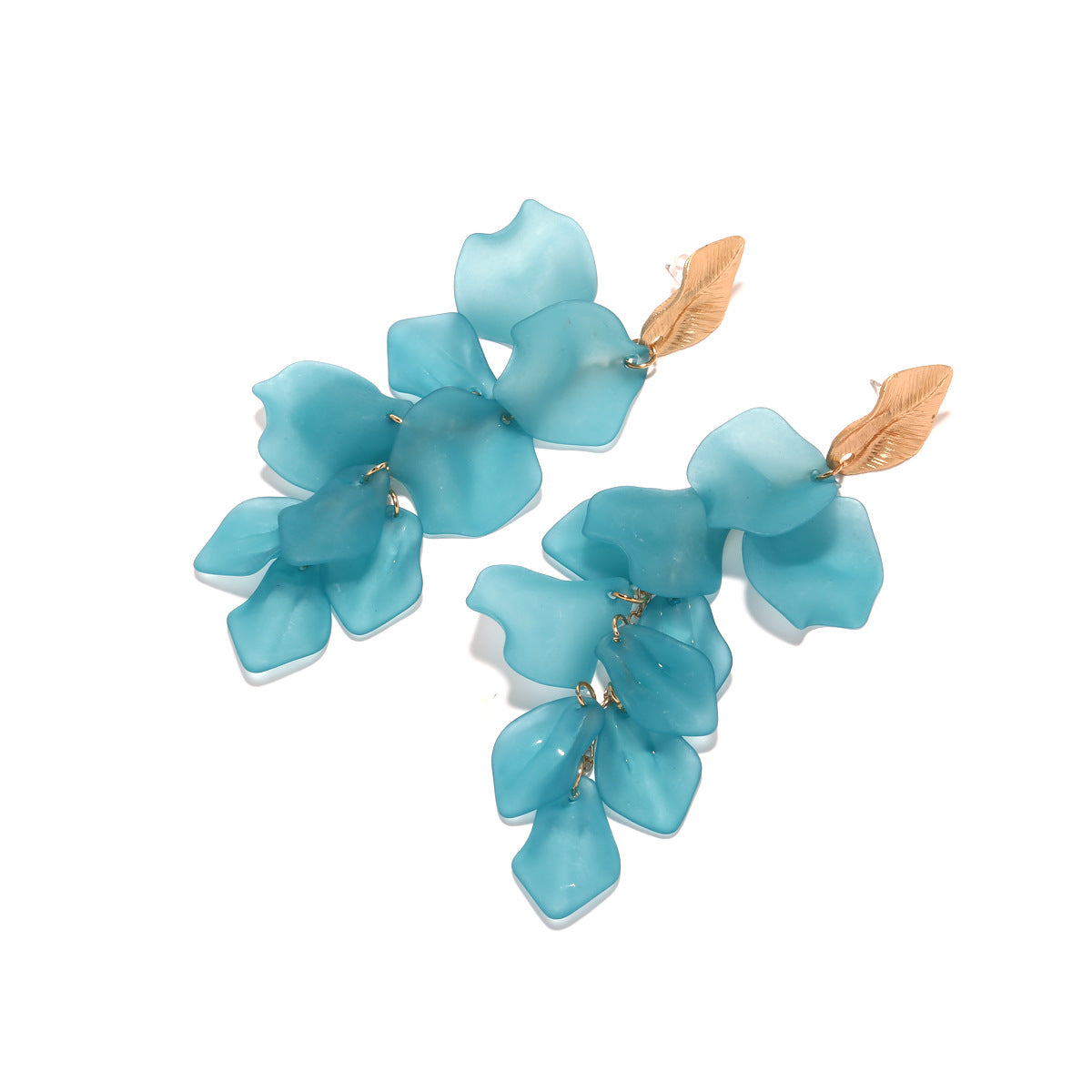 Veile Studios Seaside Bloom Acrylic Petal Tassel Long Style Drop Earrings For Women Jewelry
