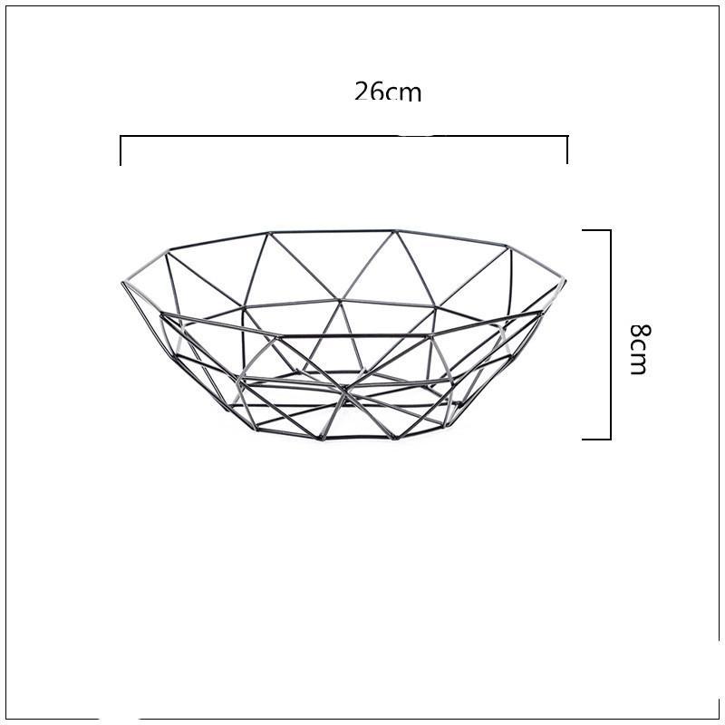 Creative Geometric Metal Fruit Basket Storage Bowl