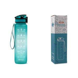 1 Litre Tritan Water Bottle With Time Marker For Sports And Fitness Activities