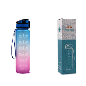 1 Litre Tritan Water Bottle With Time Marker For Sports And Fitness Activities