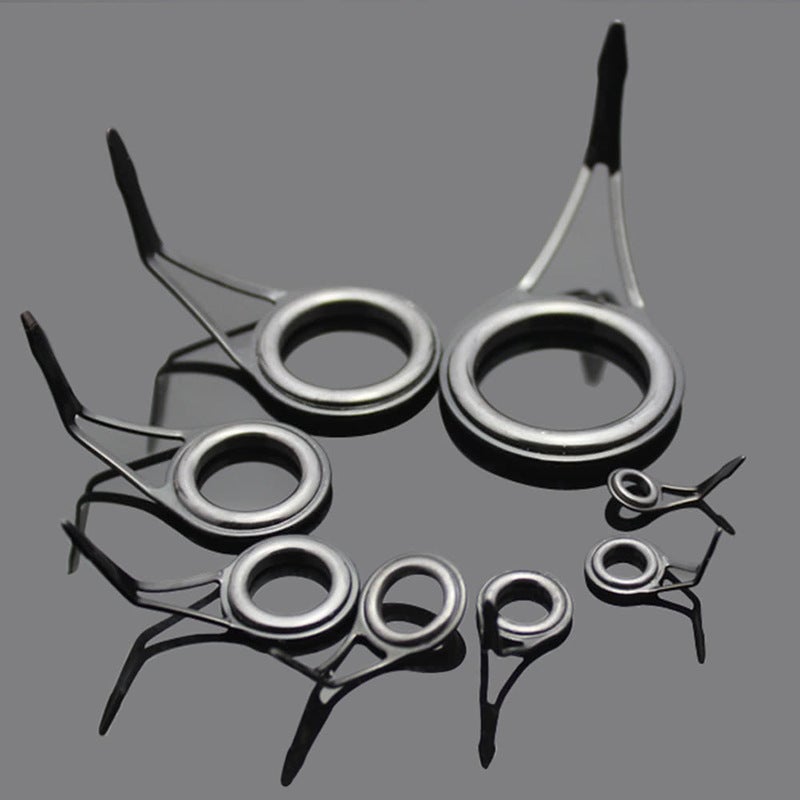 75Pcs Various Sizes Fishing Rod Guide Tip Line Spinning Eyes Rings Top Repair Kit Set