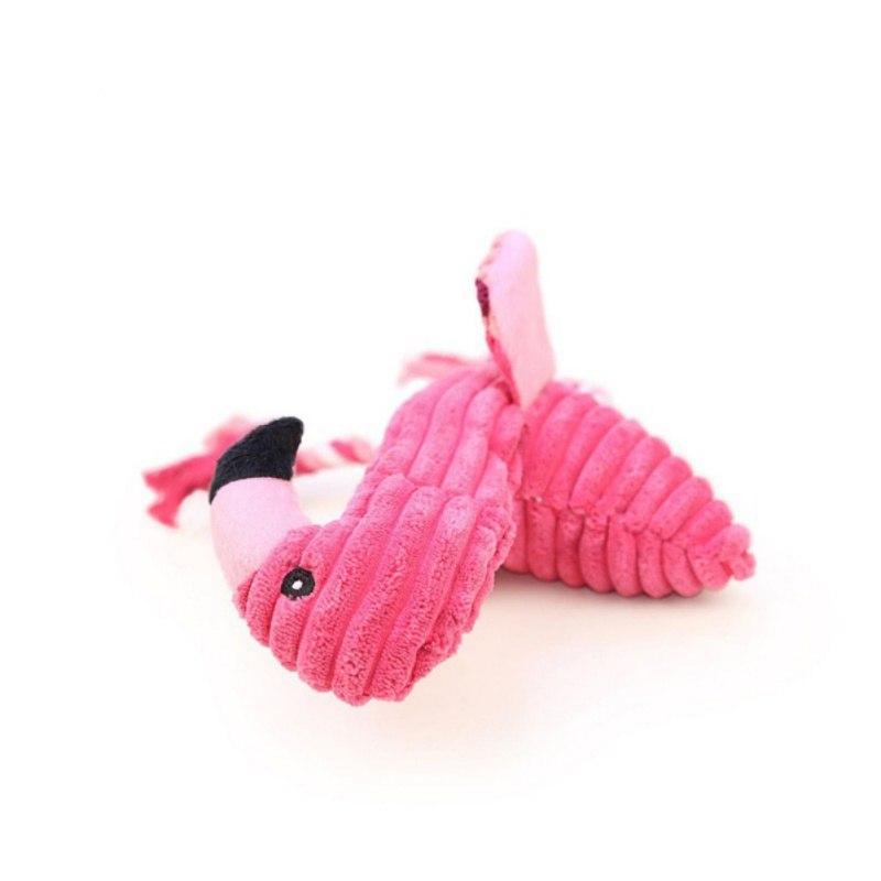 Plush Flamingo Dog Shaker Toy