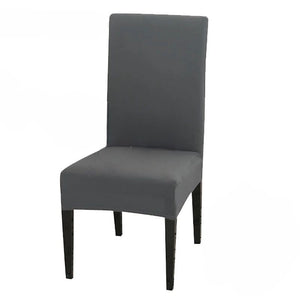Chair Cover Grey Anti Dirt Waterproof Elastic Material For Dining Room Kitchen