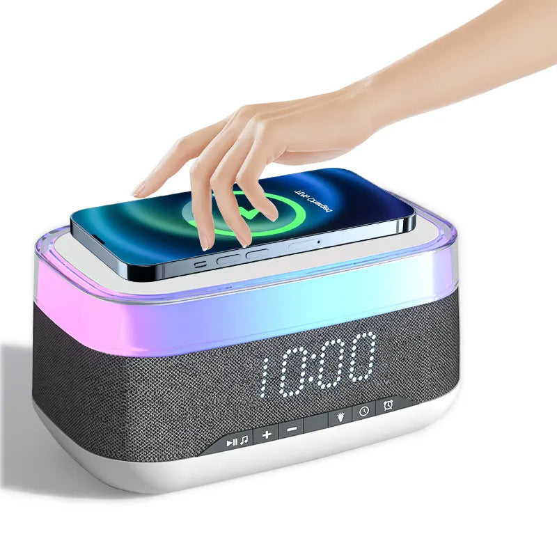 Intelligent Multifunctional Bluetooth Speaker Wireless Charger Alarm Clock Night Light