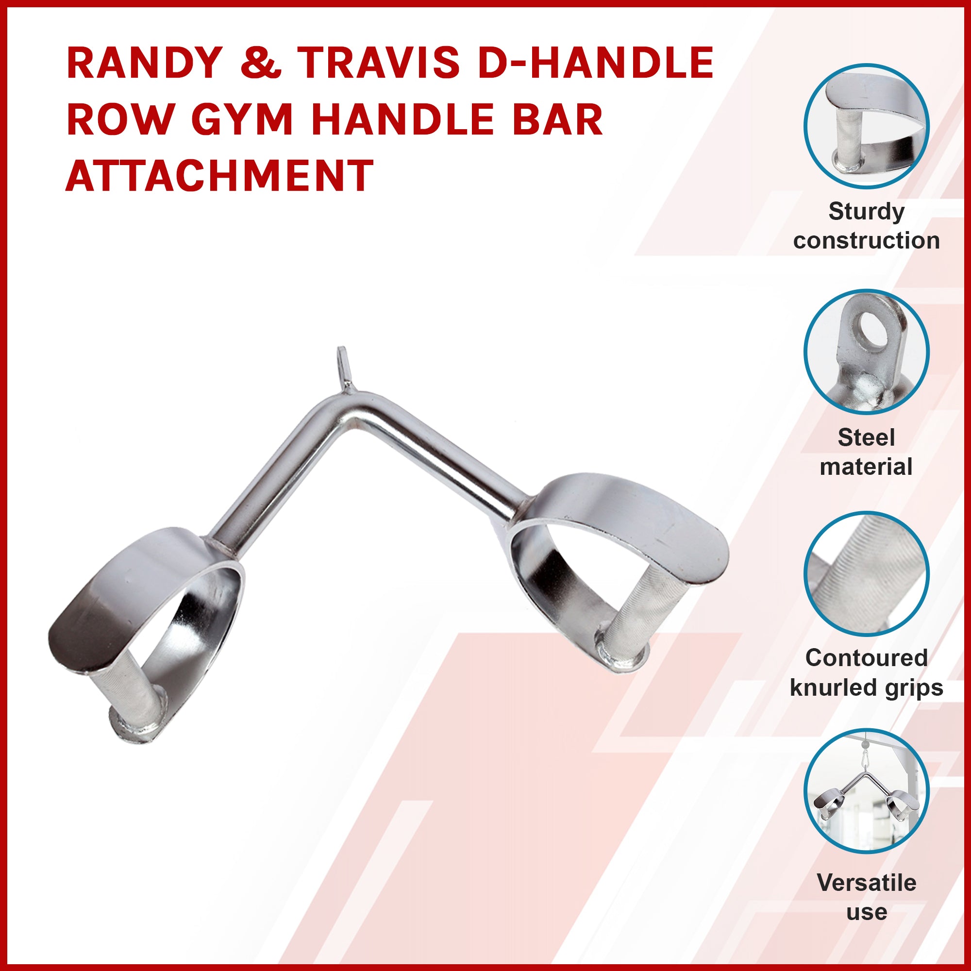 Randy & Travis D Handle Row Gym Bar Attachment