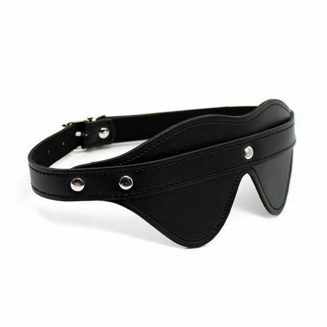 Leather Blindfold Eye Mask Bdsm Bondage Restraint