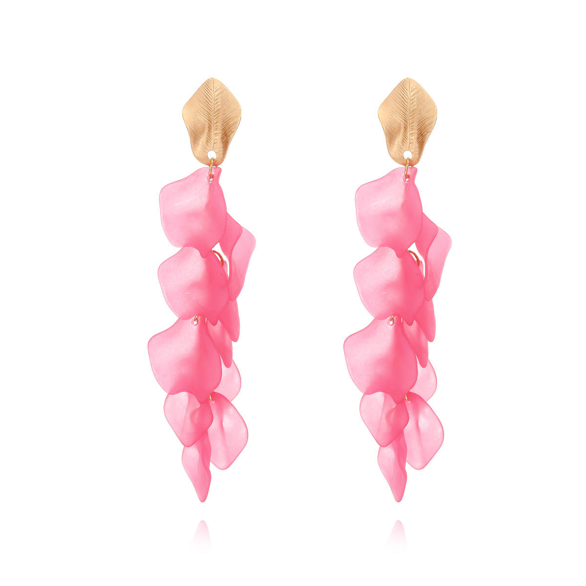 Veile Studios Seaside Bloom Acrylic Petal Tassel Long Style Drop Earrings For Women Jewelry