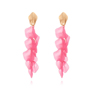 Veile Studios Seaside Bloom Acrylic Petal Tassel Long Style Drop Earrings For Women Jewelry