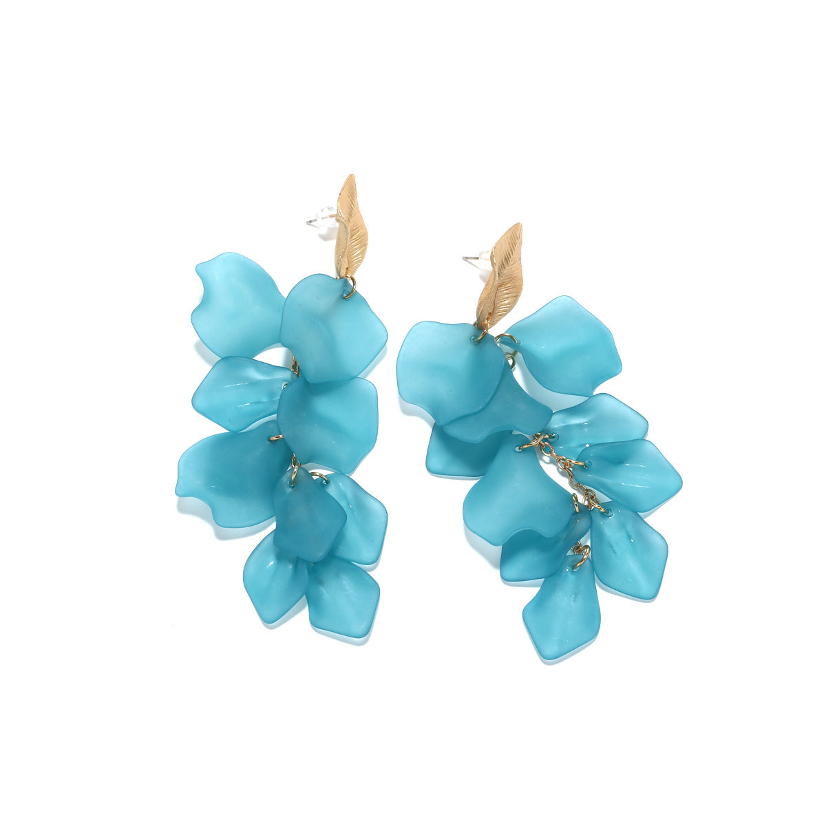 Veile Studios Seaside Bloom Acrylic Petal Tassel Long Style Drop Earrings For Women Jewelry
